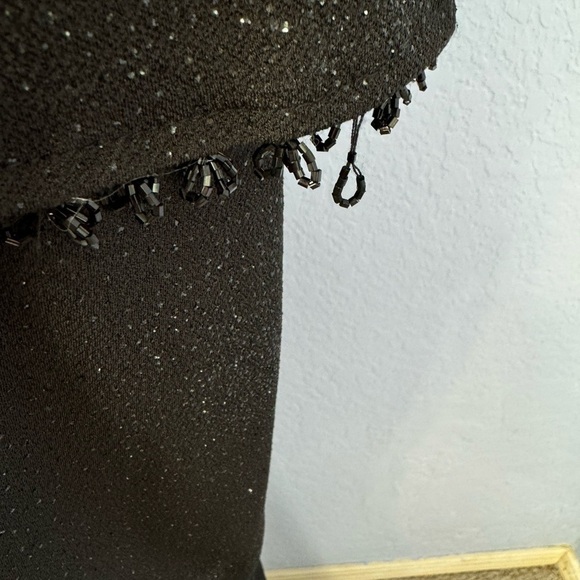 Jeffery & Dara Evenings Vintage Black Sparkling Embellished Maxi Dress USA - Picture 8 of 8